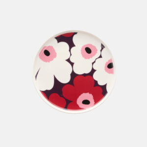 Unikko - Lautanen 20cm valkoinen, luumu, karpalo