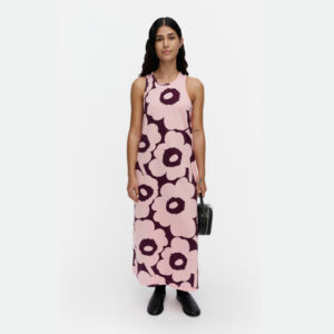 Erilainen Unikko - Mekko vaaleanpunainen, viininpunainen