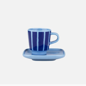Oiva Piccolo Espressokuppi ja lautanen v.sininen, sininen