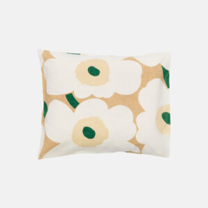 Unikko - Tyynyliina 50x60cm hiekka, valkoinen, smaragdi