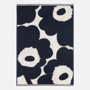 Unikko - Käsipyyhe puuvilla, tummansininen 50x70cm
