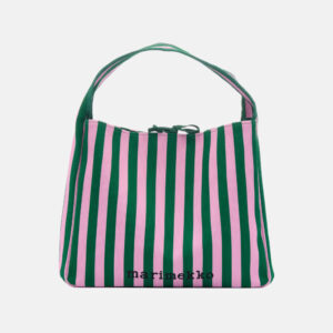 Knitted Bag Large - Merirosvo Olkalaukku pinkki/tummanvihreä