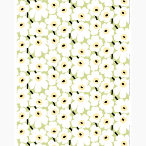 Pieni Unikko - Puuvillakangas 47€/m päärynä, valkoinen, melooni