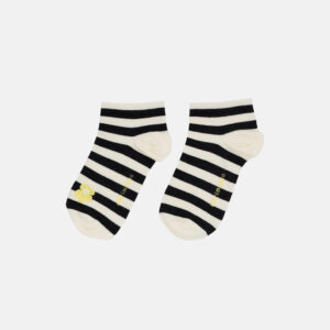 Rasu Tasaraita - Nilkkasukka valkoinen, musta