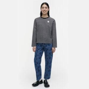 Tasaraita Relaxed - Pitkähiha musta, harmaa