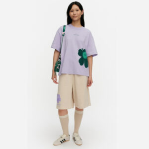 Tunti Unikko - T-paita lila, tummanvihreä