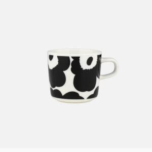 Unikko - 2dl kahvikuppi musta, valkoinen