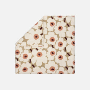 Unikko - Tuplapussilakana 240x220cm beige, roosa, valkoinen