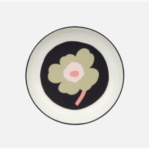 Oiva Unikko - Syvä lautanen 20,5cm hiilenharmaa, hiekka, vaaleanpunainen