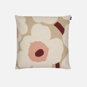 Unikko - Tyynynpäällinen 50x50cm beige, vaaleanpunainen, viininpunainen