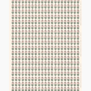 Vihkiruusu - Puuvillakangas 49€/m vaaleanpunainen, salvia