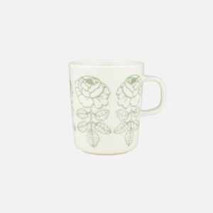 Oiva Vihkiruusu - Muki 2,5dl valkoinen, salvia