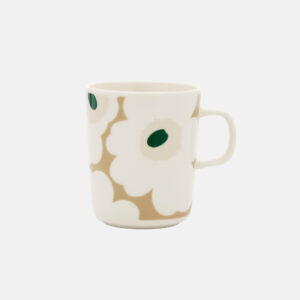 Unikko - Muki 2,5dl hiekka, valkoinen, smaragdi